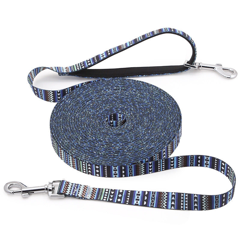 Large, Medium And Small Dog Lengthened Pet Traction Rope 15 Meters Free Training Dog Custom Printing Competition-Level Training Rope