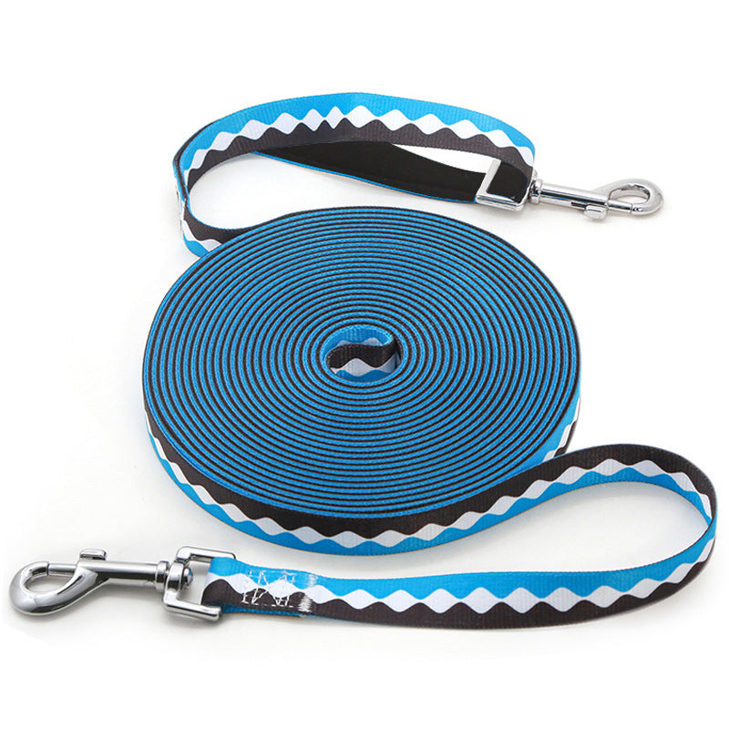 Large, Medium And Small Dog Lengthened Pet Traction Rope 15 Meters Free Training Dog Custom Printing Competition-Level Training Rope