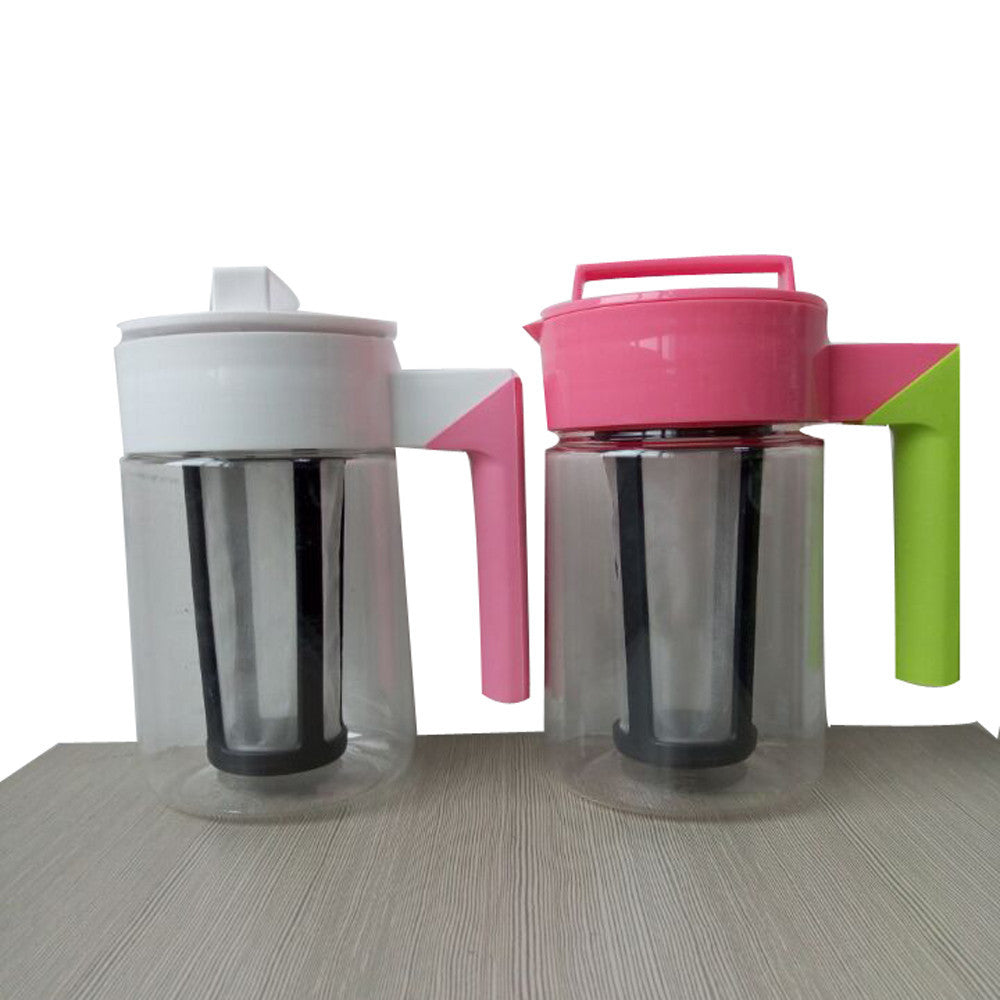 900ML Cold Brew Iced Coffee Maker Airtight Seal Silicone Handle Coffee Kettle Non-slip Household Silicone Handle Coffee Kettle