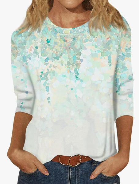 3d Digital Printing European And American Round Neck Pullover T-shirt