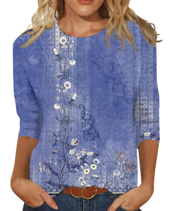 3d Digital Printing European And American Round Neck Pullover T-shirt