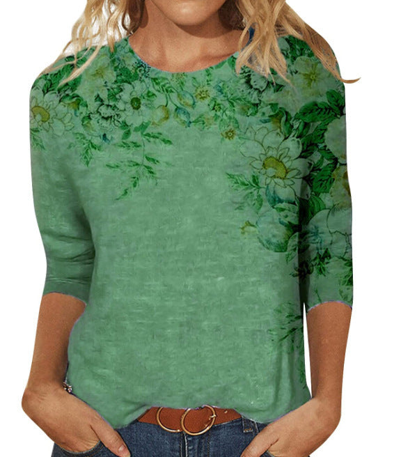 3d Digital Printing European And American Round Neck Pullover T-shirt