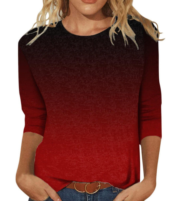 3d Digital Printing European And American Round Neck Pullover T-shirt